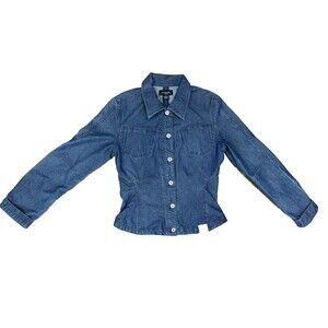 Guess Fitted Jean Denim Jacket Women’s / Large / Dark Wash